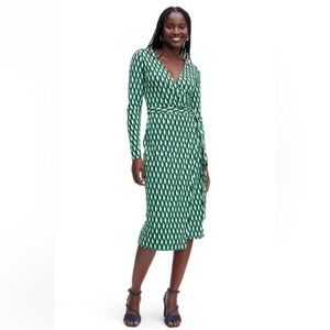 Diane Von Furstenberg DVF x Target  Midi Arrow Geo Green Wrap Dress Size XXS